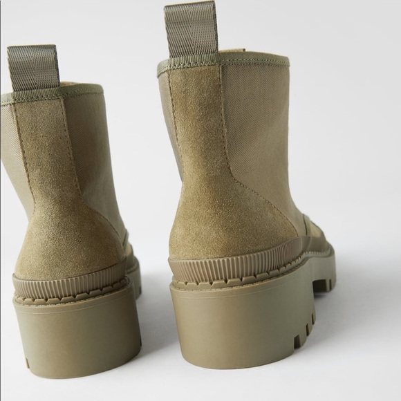 ZARA BNWT Flat Canvas Ankle Boots - Picture 4 of 5